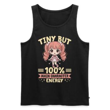 Anime Chibi Kawaii - Débardeur bio Premium Homme - noir - Devant - AI Model Male 178 light (178cm)