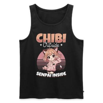 Anime Chibi Kawaii - Débardeur bio Premium Homme - noir - Devant - AI Model Male 178 light (178cm)