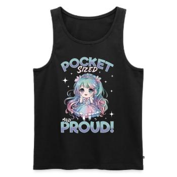 Anime Chibi Kawaii - Débardeur bio Premium Homme - noir - Devant - AI Model Male 178 light (178cm)