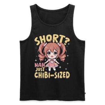 Anime Chibi Kawaii - Débardeur bio Premium Homme - noir - Devant - AI Model Male 178 light (178cm)