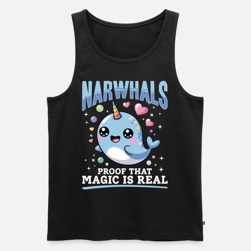 Narval Chibi Kawaii - Débardeur bio Premium Homme - noir