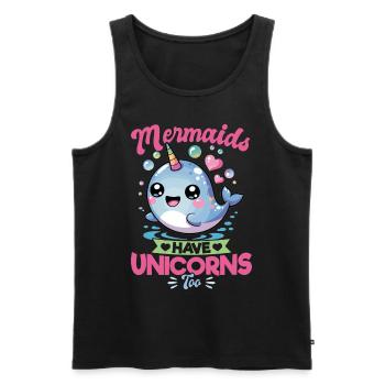 Narwhal Chibi Kawaii - Männer Premium Bio Tank Top - Schwarz - Vorne - Michal (187cm)