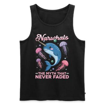 Narval Chibi Kawaii - Débardeur bio Premium Homme - noir - Devant - Michal (187cm)