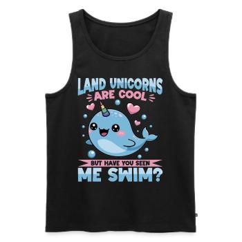 Narwhal Chibi Kawaii - Männer Premium Bio Tank Top - Schwarz - Vorne - Michal (187cm)