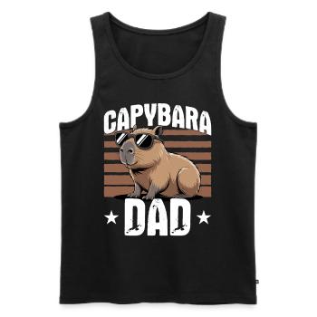 Funny Capybara Dad - Männer Premium Bio Tank Top - Schwarz - Vorne - Michal (187cm)