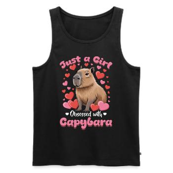 Funny Capybara - Männer Premium Bio Tank Top - Schwarz - Vorne - Michal (187cm)