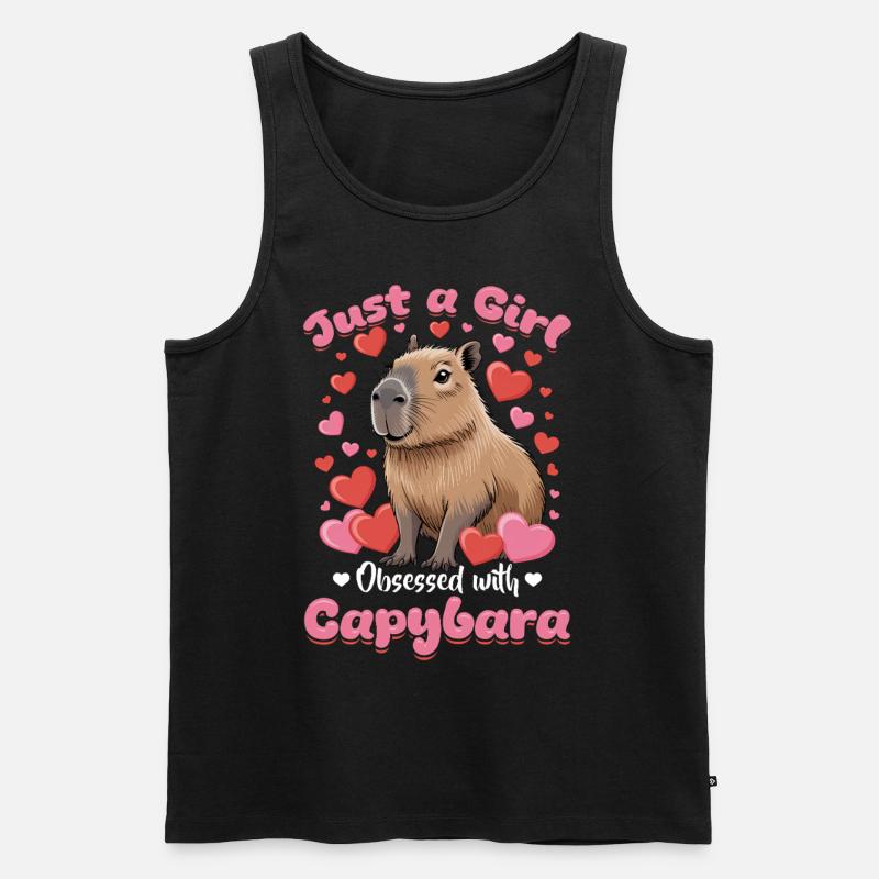 Funny Capybara - Männer Premium Bio Tank Top - Schwarz