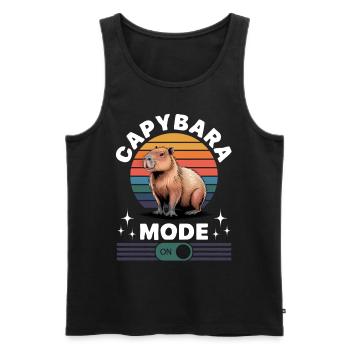 Funny Capybara - Männer Premium Bio Tank Top - Schwarz - Vorne - Michal (187cm)