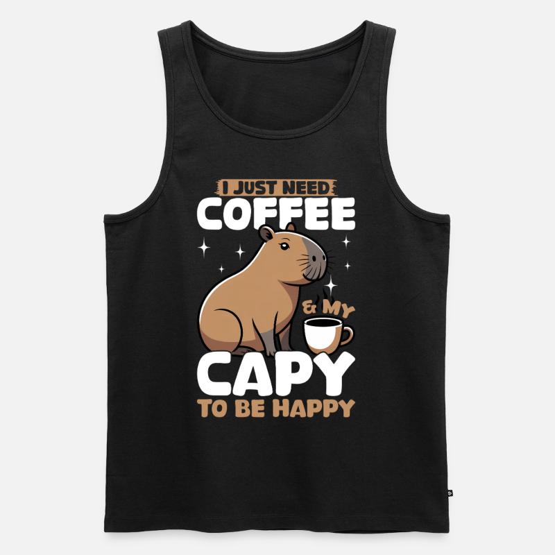 Capybara Coffee - Men's Premium Organic Tank Top - black