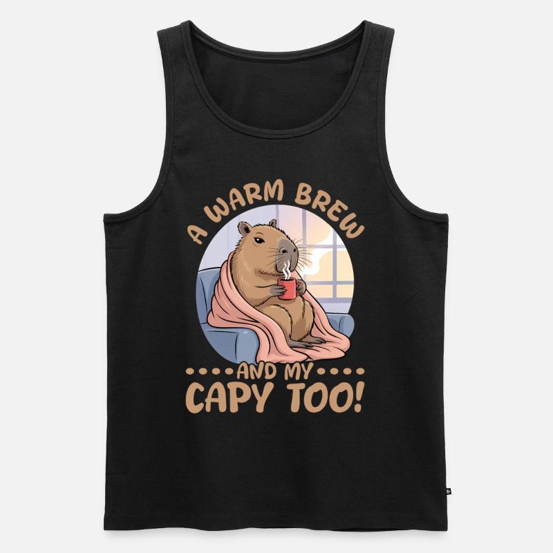 Café Capybara - Débardeur bio Premium Homme - noir
