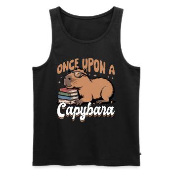 Livres de lecture Capybara - Débardeur bio Premium Homme - noir - Devant - Michal (187cm)