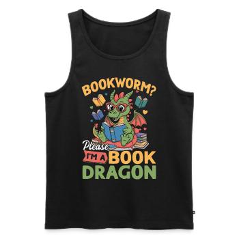 Fantasy Book reading Mythical Creatures - Männer Premium Bio Tank Top - Schwarz - Vorne - AI Model Male 178 light (178cm)