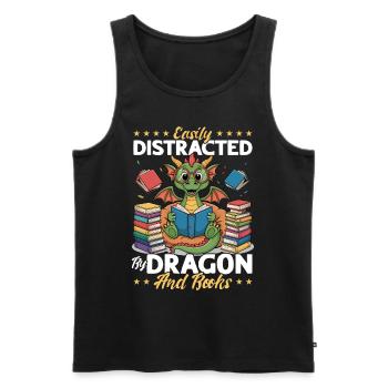 Fantasy Book reading Mythical Creatures - Männer Premium Bio Tank Top - Schwarz - Vorne - AI Model Male 178 light (178cm)