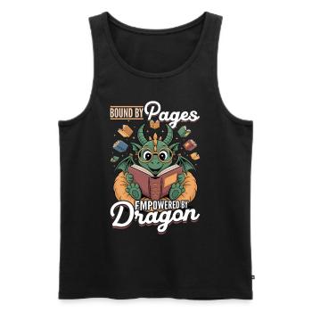 Fantasy Book reading Mythical Creatures - Männer Premium Bio Tank Top - Schwarz - Vorne - AI Model Male 178 light (178cm)