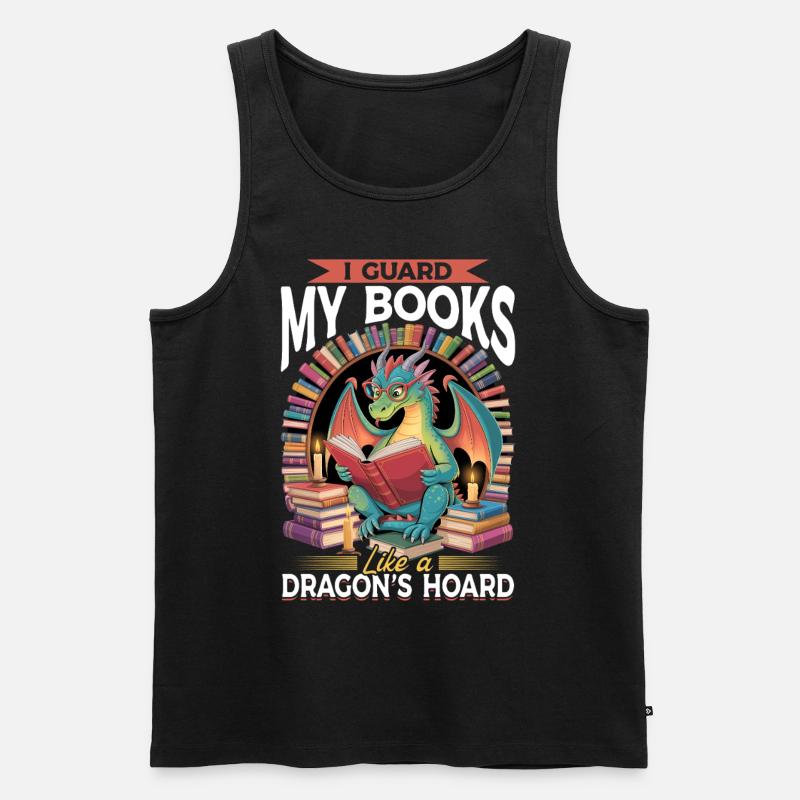 Fantasy Book reading Mythical Creatures - Männer Premium Bio Tank Top - Schwarz