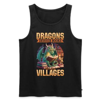 Fantasy Book reading Mythical Creatures - Männer Premium Bio Tank Top - Schwarz - Vorne - AI Model Male 178 light (178cm)