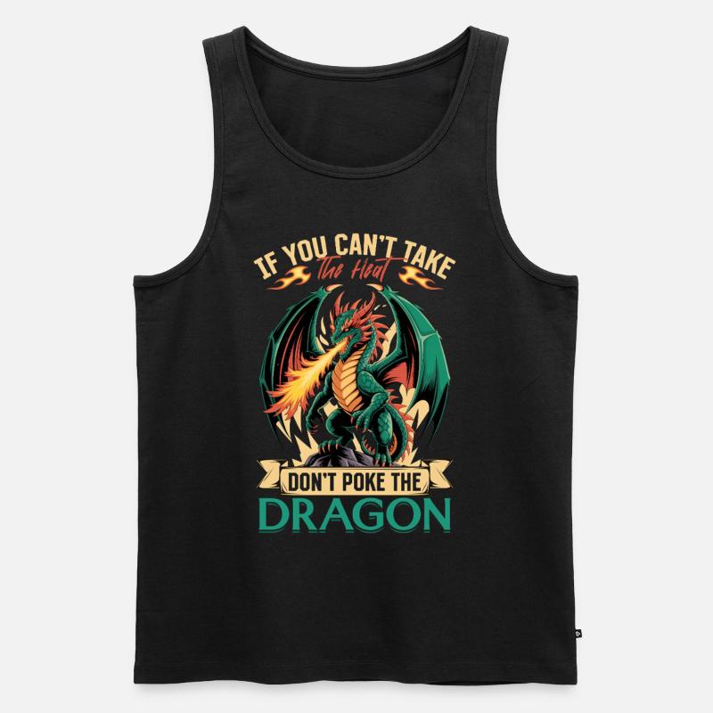 Fantasy Dragons Mythical Creatures - Männer Premium Bio Tank Top - Schwarz