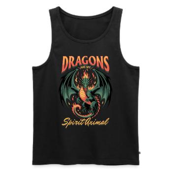 Fantasy Dragon Mythical Creatures - Men's Premium Organic Tank Top - black - Front - AI Model Male 178 light (178cm)