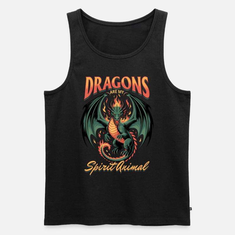 Fantasy Dragon Mythical Creatures - Männer Premium Bio Tank Top - Schwarz