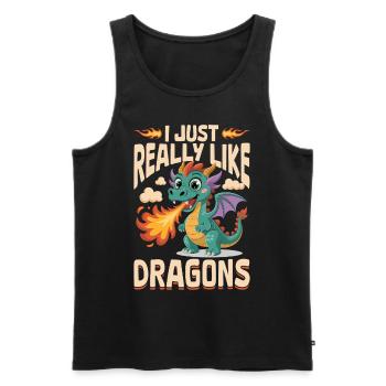 Fantasy Dragon Mythical Creatures - Men's Premium Organic Tank Top - black - Front - AI Model Male 178 light (178cm)