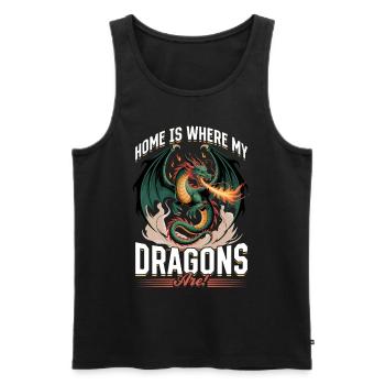 Fantasy Dragon Mythical Creatures - Men's Premium Organic Tank Top - black - Front - AI Model Male 178 light (178cm)