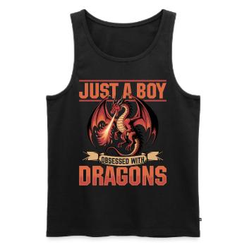 Fantasy Dragon Mythical Creatures - Men's Premium Organic Tank Top - black - Front - AI Model Male 178 light (178cm)