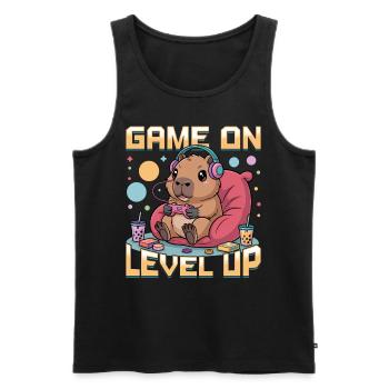 Gamer Gaming Capybara Video Game - Männer Premium Bio Tank Top - Schwarz - Vorne - Michal (187cm)