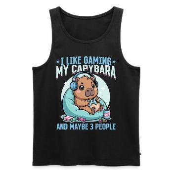 Gamer Gaming Capybara Video Game - Männer Premium Bio Tank Top - Schwarz - Vorne - Michal (187cm)