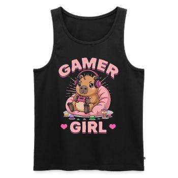 Gamer Gaming Capybara Video Game - Männer Premium Bio Tank Top - Schwarz - Vorne - Michal (187cm)
