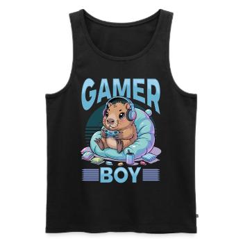 Gamer Gaming Capybara Video Game - Männer Premium Bio Tank Top - Schwarz - Vorne - Michal (187cm)