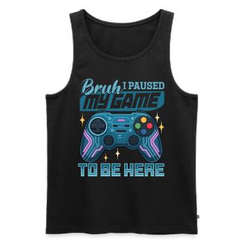 Gamer Gaming Controller Jeu Vidéo - Débardeur bio Premium Homme - noir - Devant - Michal (187cm)