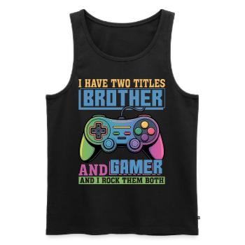 Gamer Gaming Controller Jeu Vidéo - Débardeur bio Premium Homme - noir - Devant - Michal (187cm)