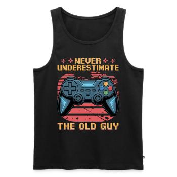Gamer Gaming Controller Jeu Vidéo - Débardeur bio Premium Homme - noir - Devant - Michal (187cm)