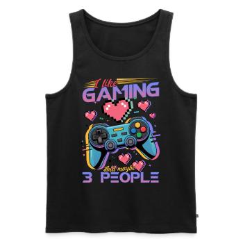 Gamer Gaming Controller Jeu Vidéo - Débardeur bio Premium Homme - noir - Devant - Michal (187cm)