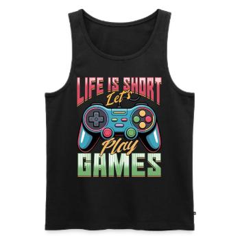 Gamer Gaming Controller Video Game - Männer Premium Bio Tank Top - Schwarz - Vorne - Michal (187cm)