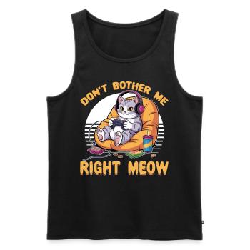Gamer Gaming Cat Video Game - Men's Premium Organic Tank Top - black - Front - AI Model Male 178 light (178cm)