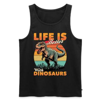 Dinosaur T-Rex kids - Men's Premium Organic Tank Top - black - Front - Michal (187cm)