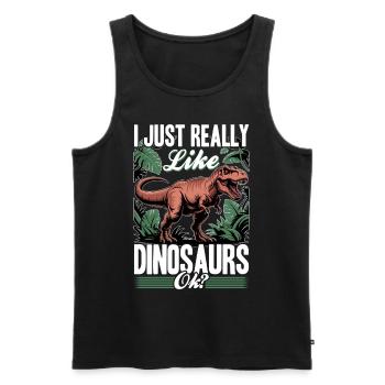 Dinosaur T-Rex kids - Männer Premium Bio Tank Top - Schwarz - Vorne - Michal (187cm)