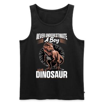 Dinosaur T-Rex kids - Men's Premium Organic Tank Top - black - Front - Michal (187cm)