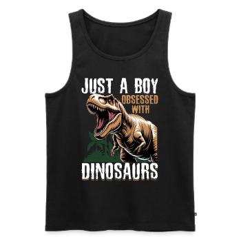 Dinosaur T-Rex kids - Männer Premium Bio Tank Top - Schwarz - Vorne - Michal (187cm)