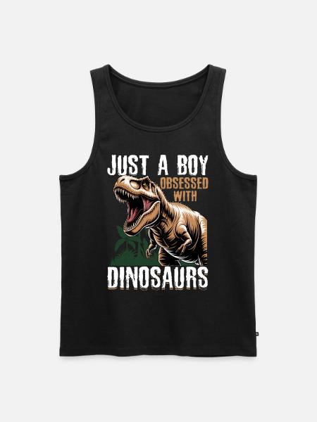 Dinosaur T-Rex kids - Männer Premium Bio Tank Top - Schwarz