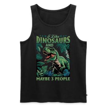 Dinosaure T-Rex enfants - Débardeur bio Premium Homme - noir - Devant - AI Model Male 178 light (178cm)