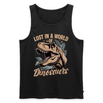 Dinosaur T-Rex kids - Men's Premium Organic Tank Top - black - Front - Michal (187cm)