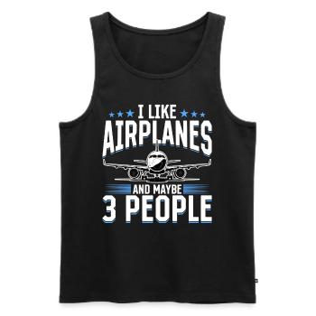 Airplane Kids Travel Pilot Toddler - Men's Premium Organic Tank Top - black - Front - AI Model Male 178 light (178cm)