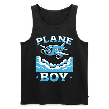 Airplane Kids Travel Pilot Toddler - Men's Premium Organic Tank Top - black - Front - AI Model Male 178 light (178cm)