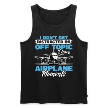 Airplane Kids Travel Pilot Toddler - Men's Premium Organic Tank Top - black - Front - AI Model Male 178 light (178cm)