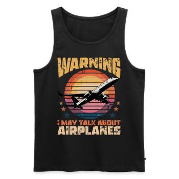 Airplane Kids Travel Pilot Toddler - Men's Premium Organic Tank Top - black - Front - AI Model Male 178 light (178cm)