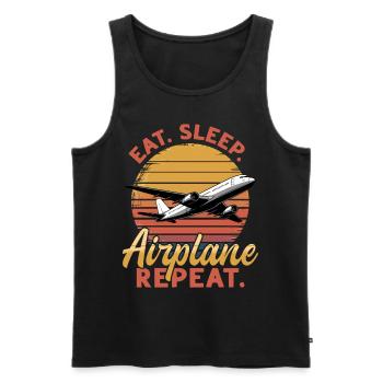 Airplane Kids Travel Pilot Toddler - Men's Premium Organic Tank Top - black - Front - Michal (187cm)