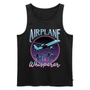Airplane Kids Travel Pilot Toddler - Men's Premium Organic Tank Top - black - Front - AI Model Male 178 light (178cm)