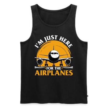 Airplane Kids Travel Pilot Toddler - Men's Premium Organic Tank Top - black - Front - AI Model Male 178 light (178cm)